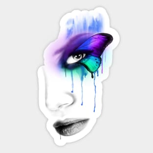 Colorful Human Face Art Sticker